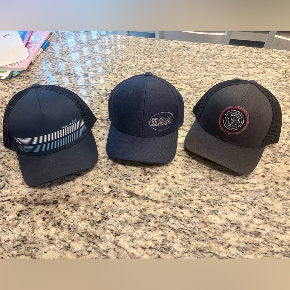 Travis Mathew Black and Navy Hat Trio